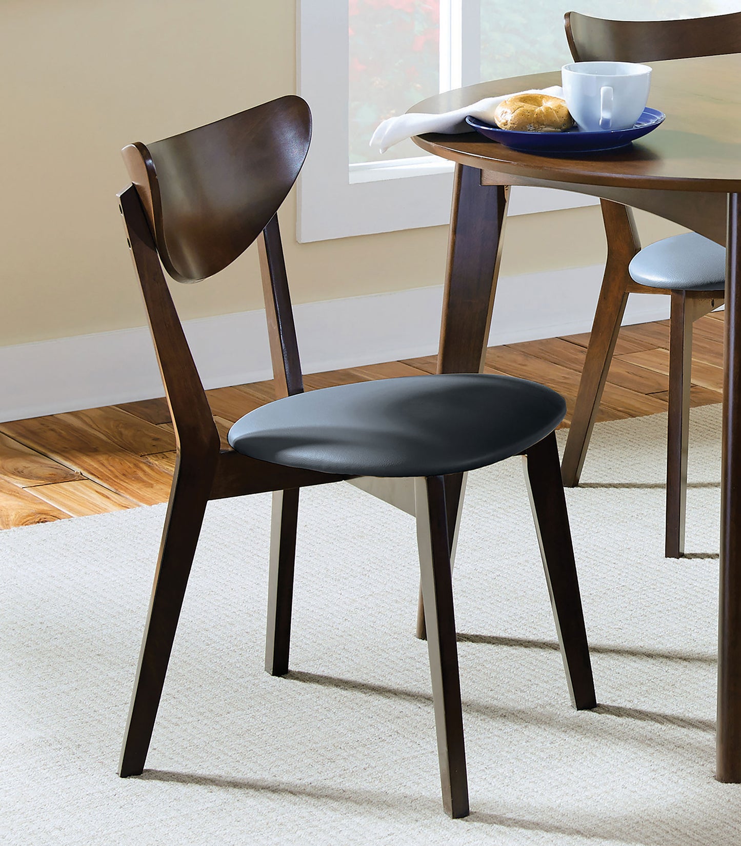 Jedda Wood Dining Side Chair Dark Walnut (Set of 2)