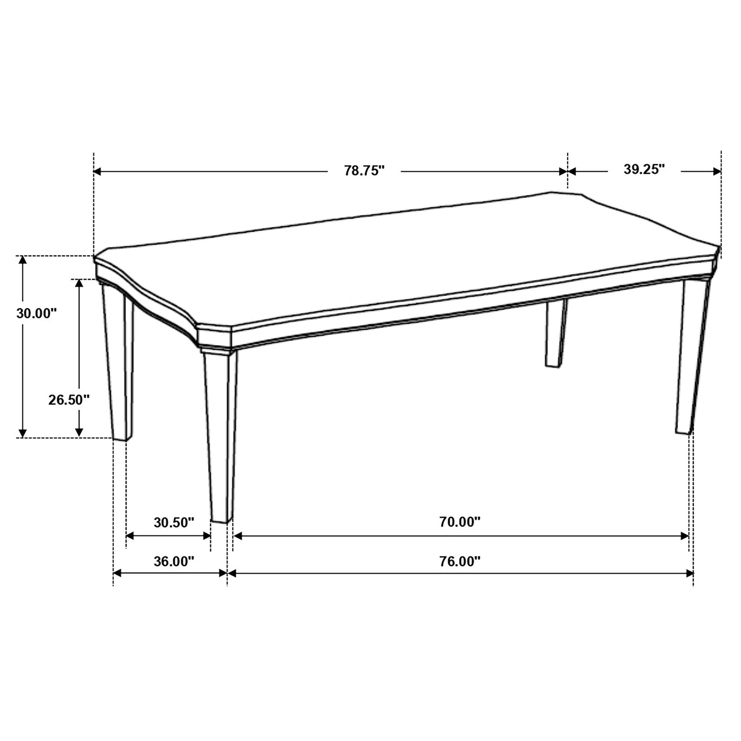 Ronnie Rectangular 79-inch Wood Dining Table Rustic Cream