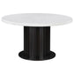 Sherry 5-piece Round Marble Top Dining Table Set Sand