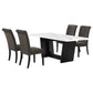 Sherry 5-piece Rectangular Marble Top Dining Table Set Brown