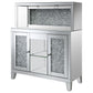 Yvaine 2-door Mirrored Acrylic Home Bar Wine Cabinet Silver