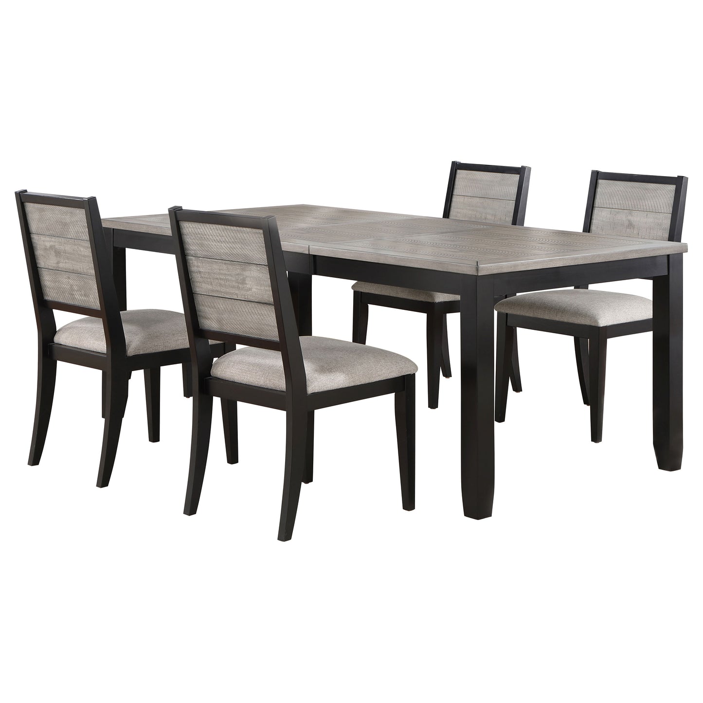 Elodie 5-piece Rectangular Extension Leaf Dining Set Black