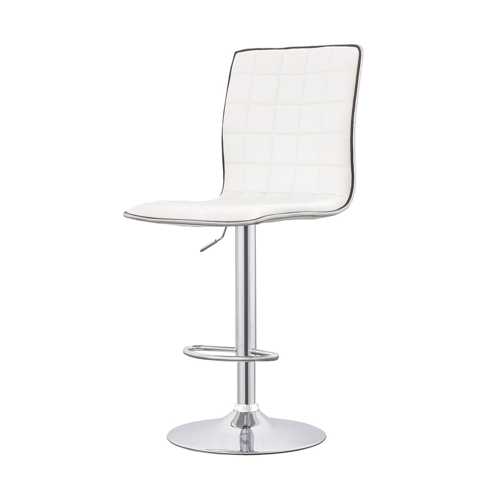 Ashbury Upholstered Adjustable Bar Stool White (Set of 2)