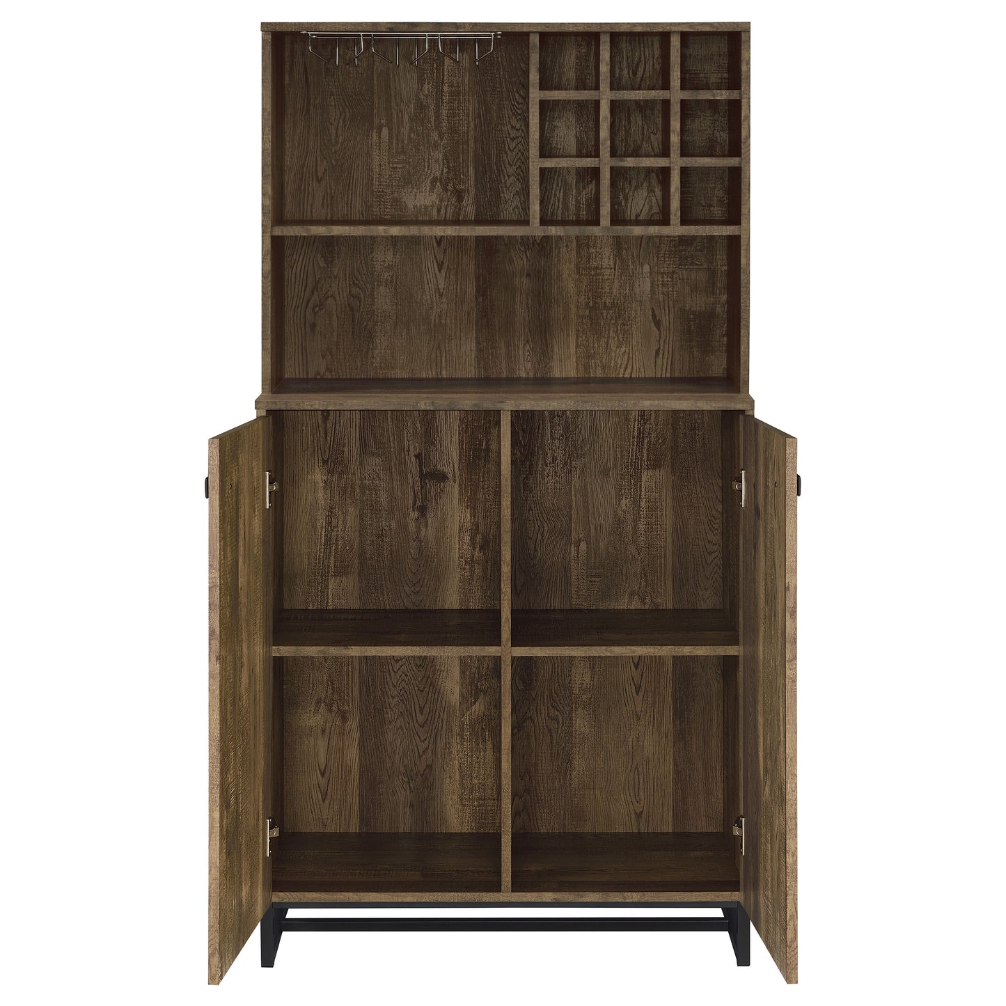 Mendoza 2-door Home Bar Cabinet Wine Storage Rustic Oak