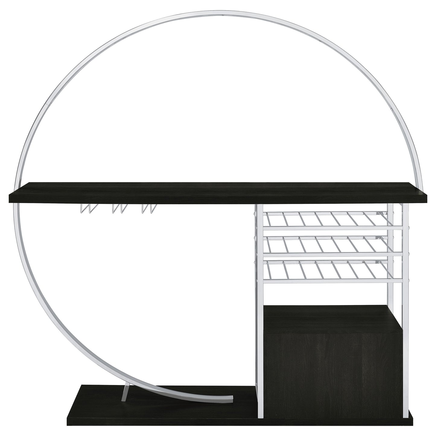 Risley 2-door Circular LED Home Bar Cabinet Dark Charcoal