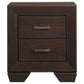 Kauffman 2-drawer Nightstand Dark Cocoa