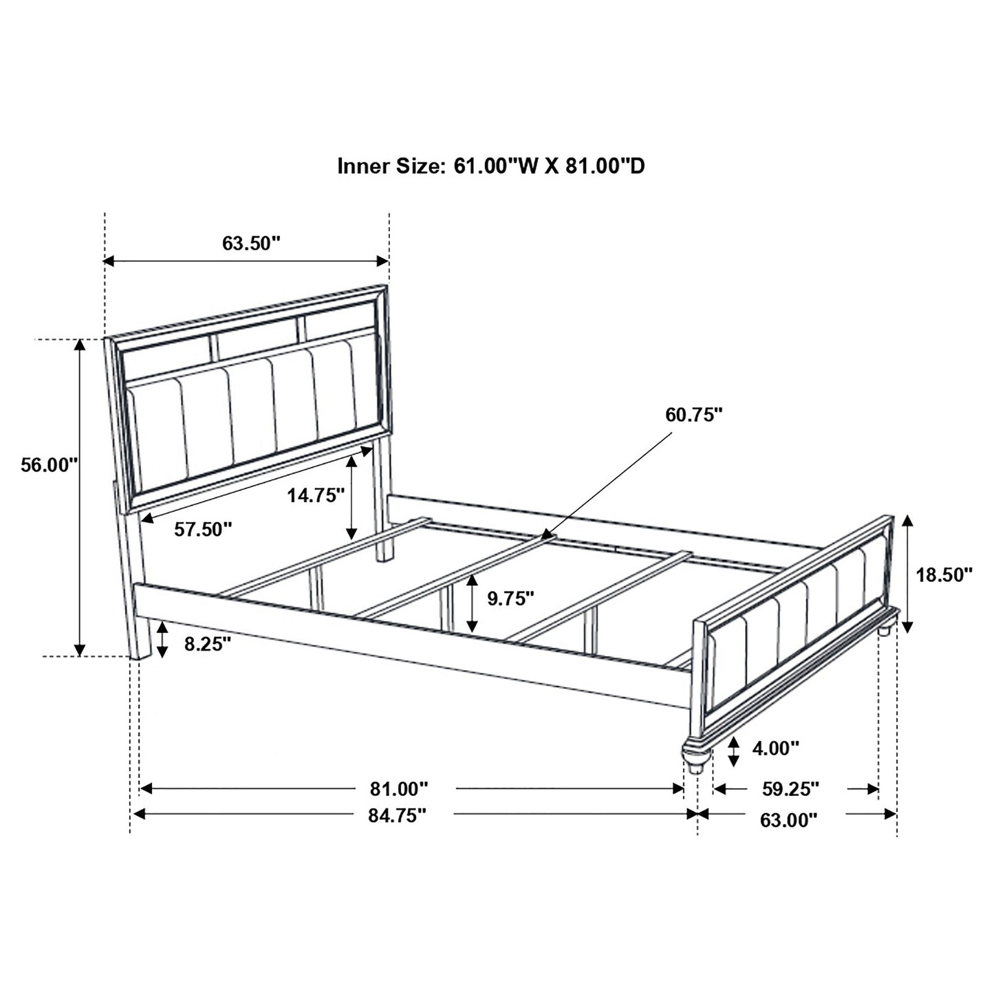 Barzini 4-piece Queen Bedroom Set White