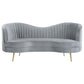 Sophia 3-piece Upholstered Channel Tufted Sofa Set Grey