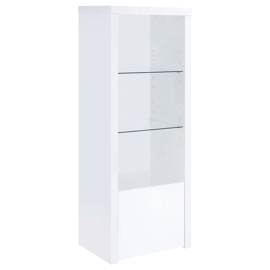 Jude 3-shelf Engineered Wood Media Tower High Gloss White