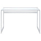 Hartford 47-inch Glass Top Writing Desk Chrome