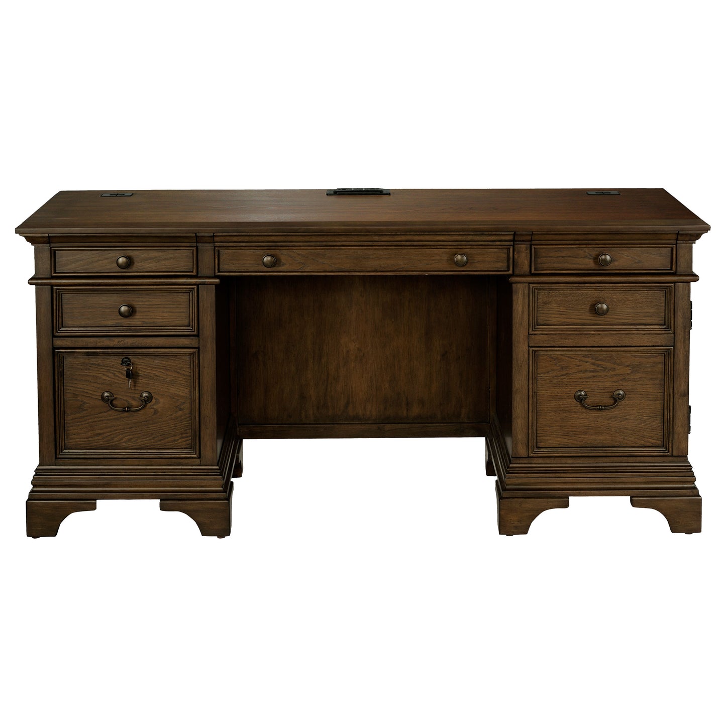 Hartshill 66-inch 5-drawer Credenza Office Desk Burnish Oak