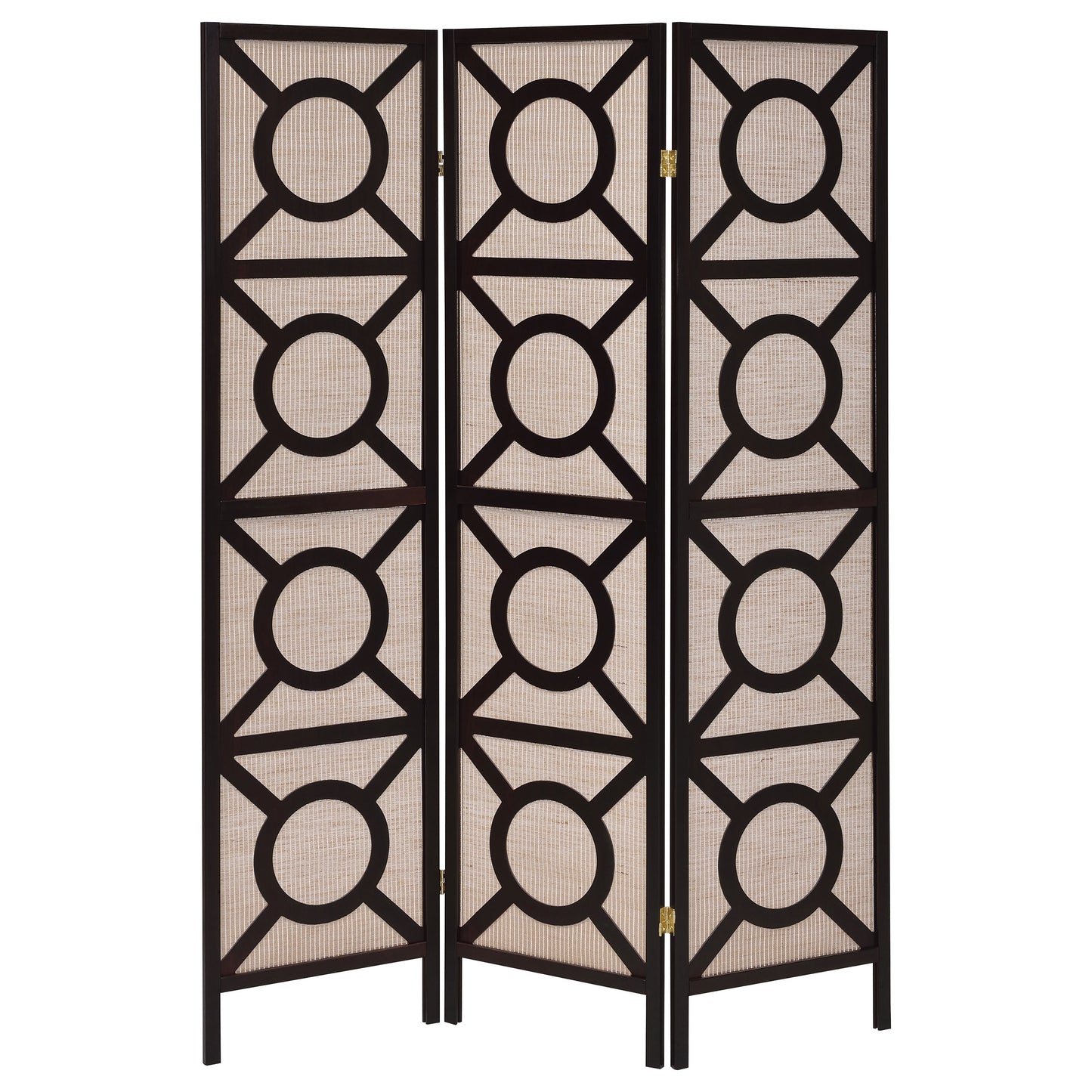 Vulcan 3 Panel Room Divider Folding Shoji Screen Cappuccino