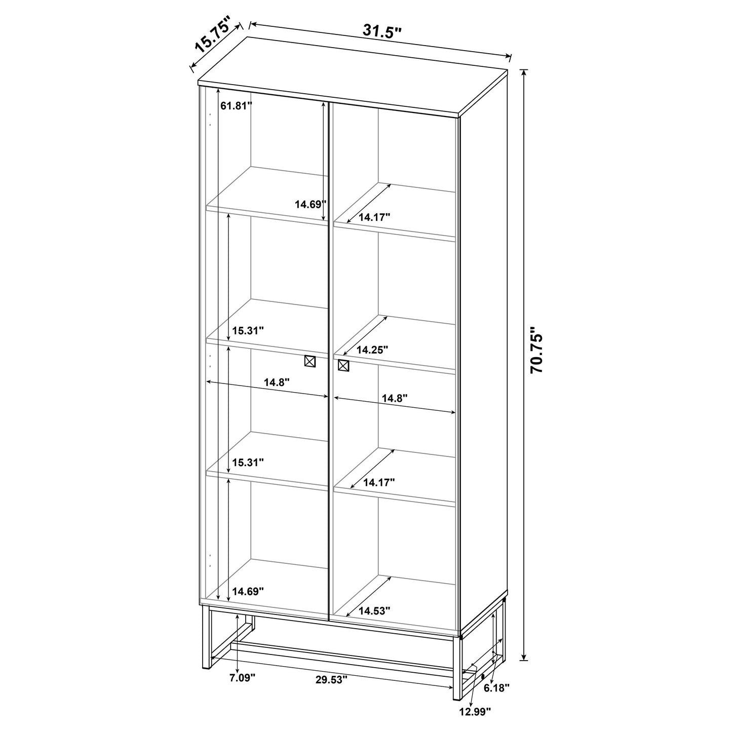 Carolyn 2-door Engineered Wood Accent Cabinet Rustic Oak