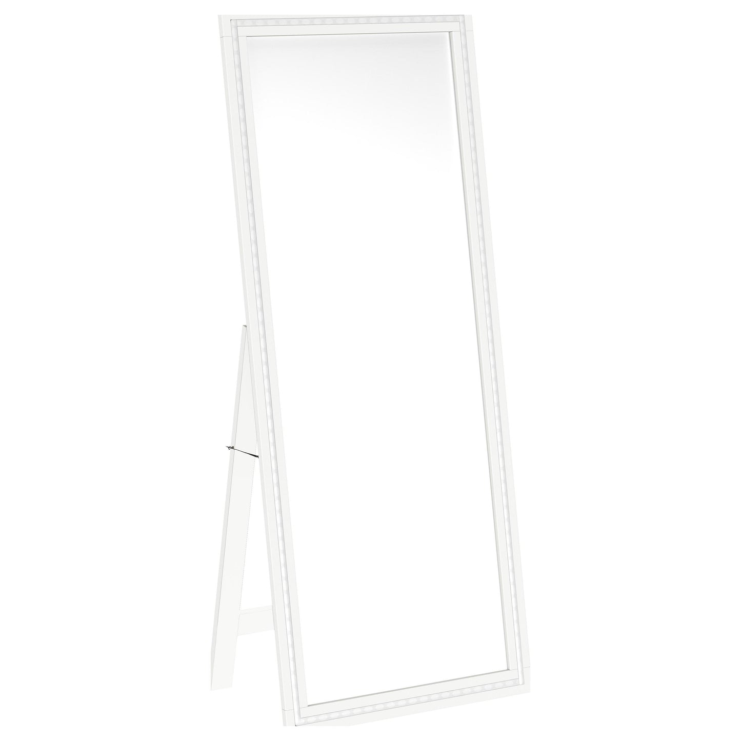 Windrose 28 x 67 Inch Tempered LED Standing Mirror White