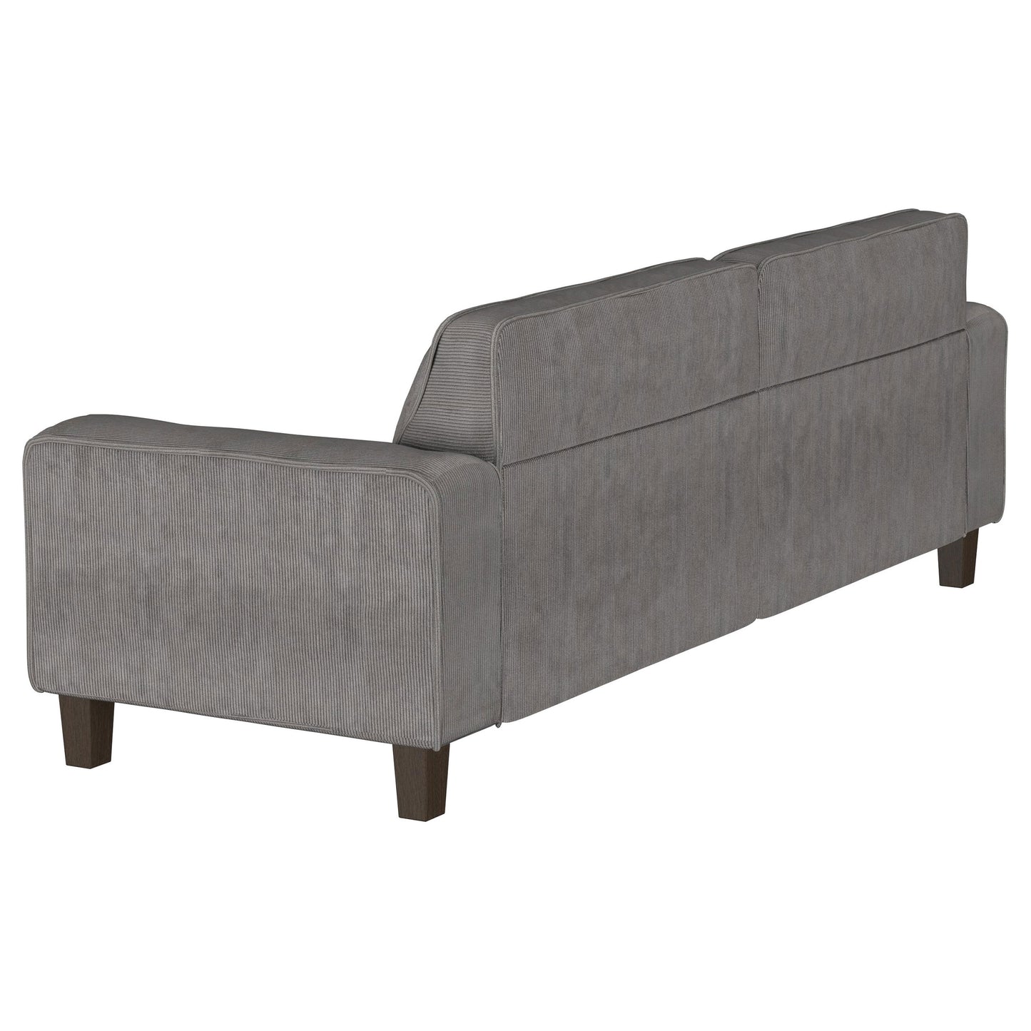 Deerhurst 2-piece Upholstered Track Arm Sofa Set Charcoal