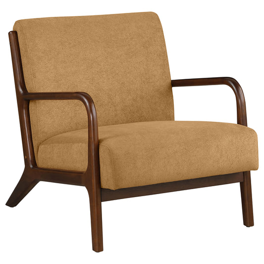 Foster Upholstered Wood Frame Accent Chair Honey