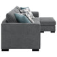 Storey Upholstered Sleeper Sectional Chaise Sofa Grey