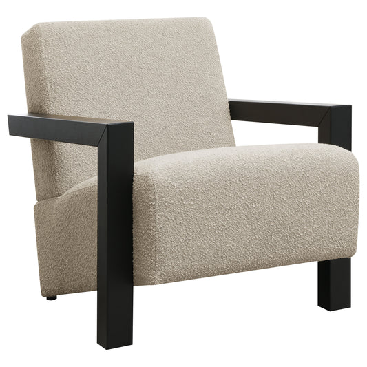 Fitzroy Boucle Upholstered Accent Arm Chair Latte