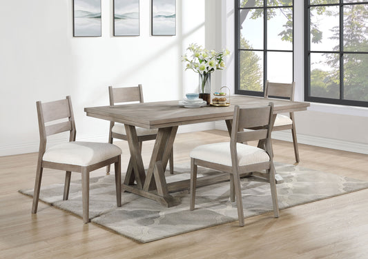 Cornelia 5-piece Rectangular Dining Table Set Coastal Grey