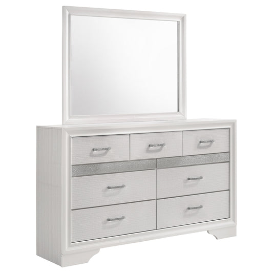 Miranda 7-drawer Dresser with Mirror White