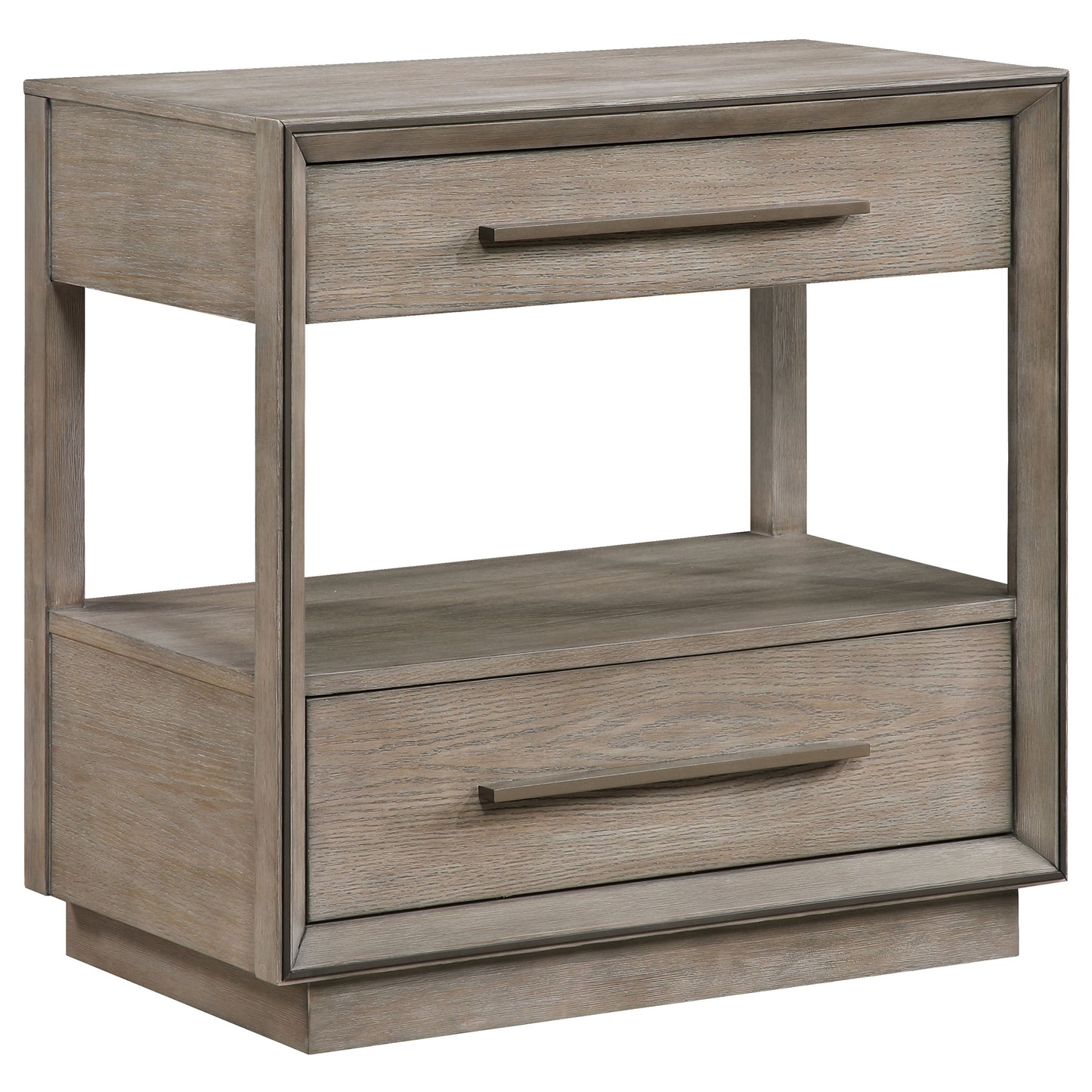 Durango 2-drawer Nightstand Bedside Table Taupe Oak