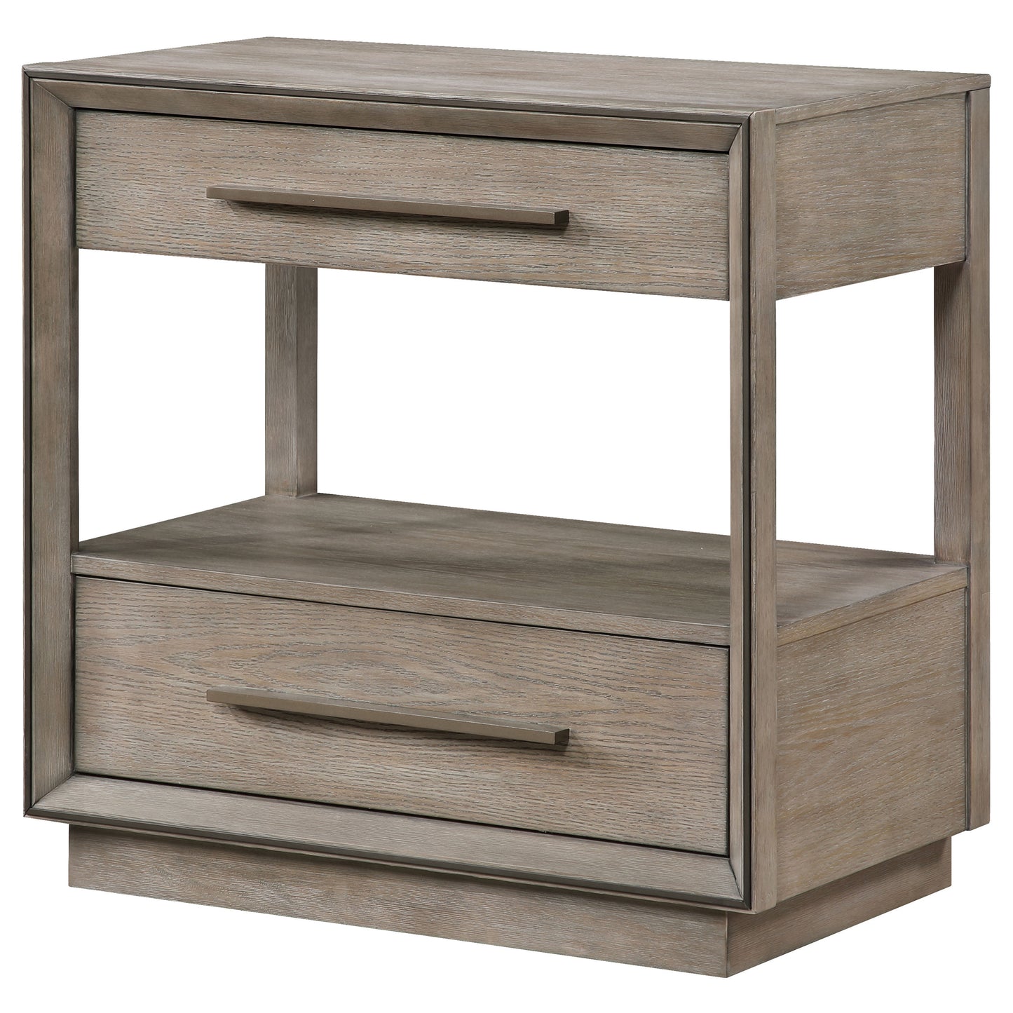 Durango 2-drawer Nightstand Bedside Table Taupe Oak