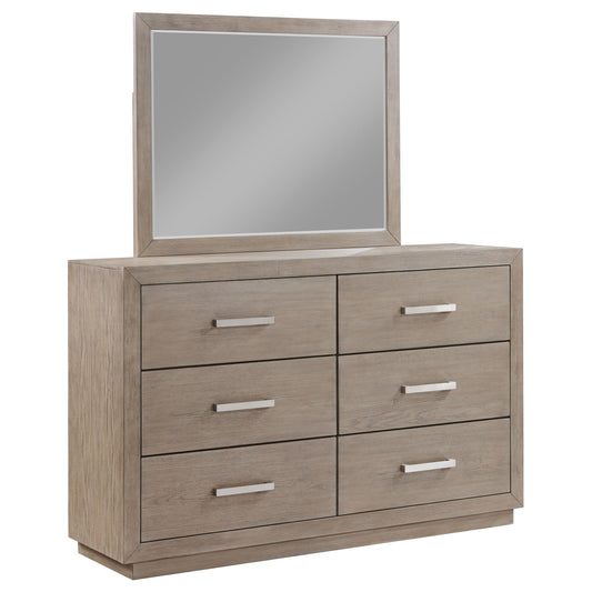 Kenora 6-drawer Dresser and Mirror Barley Brown