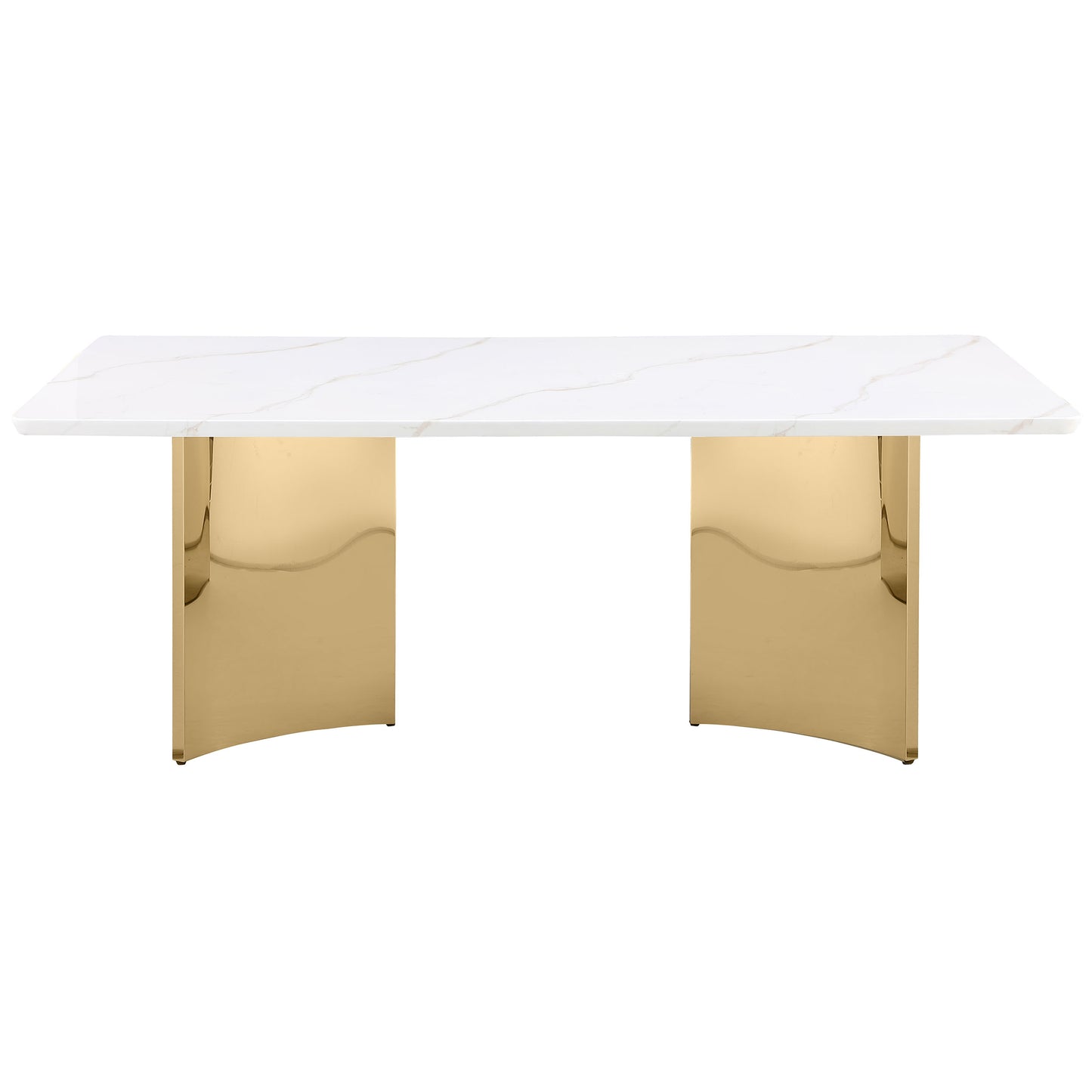 Tevlin Rectangular 79-inch Marble Top Dining Table White