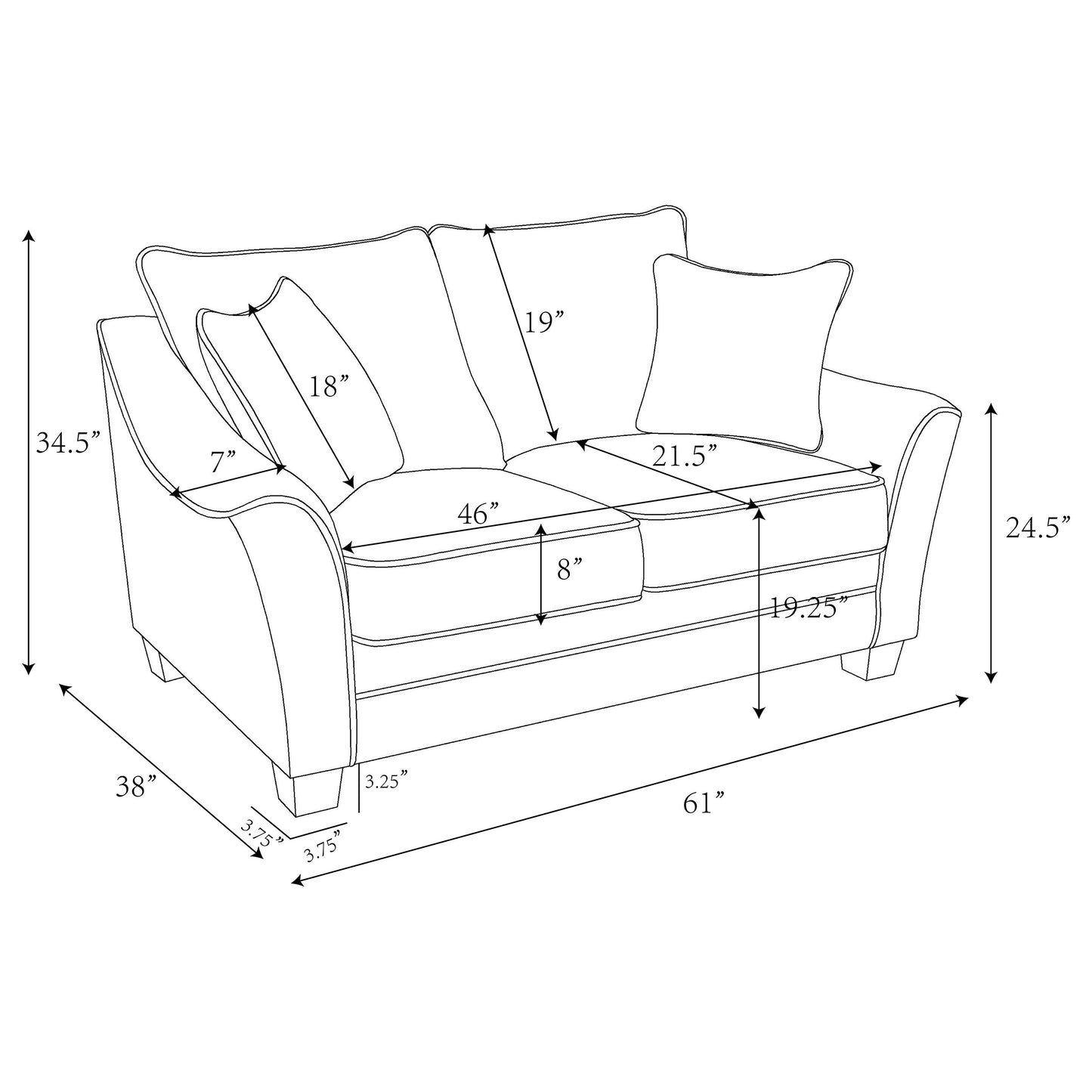 Tomkins Boucle Upholstered Loveseat Light Grey