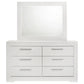 Ives 6-drawer Dresser and Mirror White High Gloss