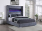 Tisdall Upholstered Cal King Flame Visualizer Bed Grey