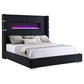 Tisdall Upholstered Eastern King Flame Visualizer Bed Black