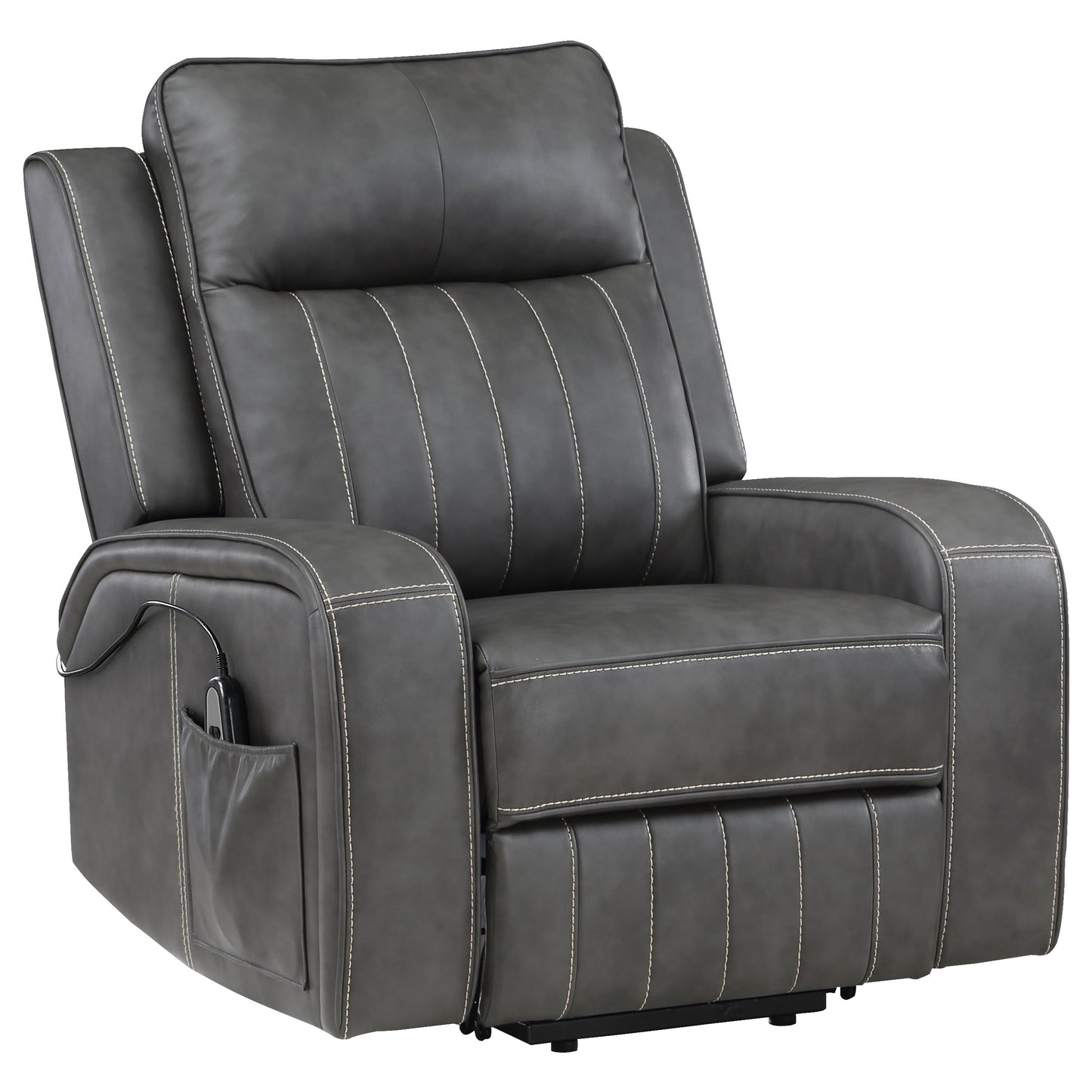 Raelynn Upholstered Power Lift Recliner Chair Grey