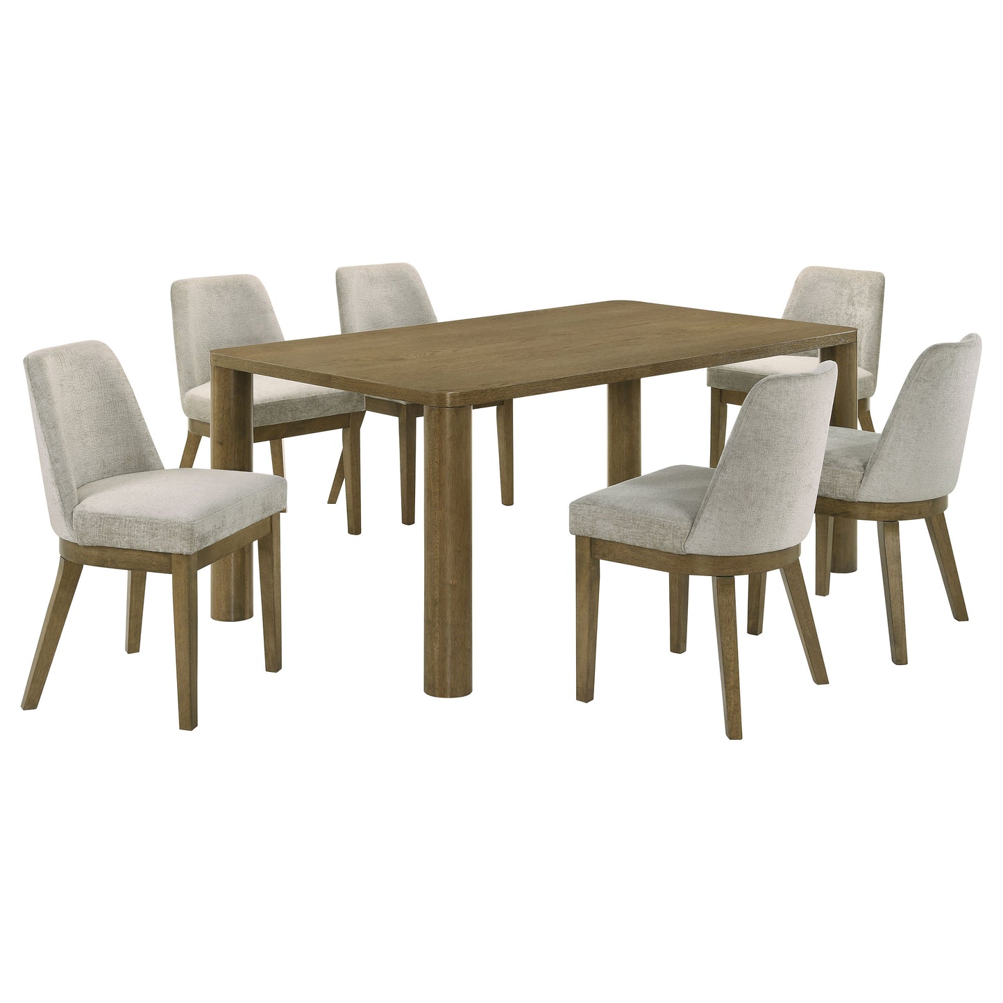 Castlewood 7-piece 71-inch Rectangular Dining Set Brown Oak