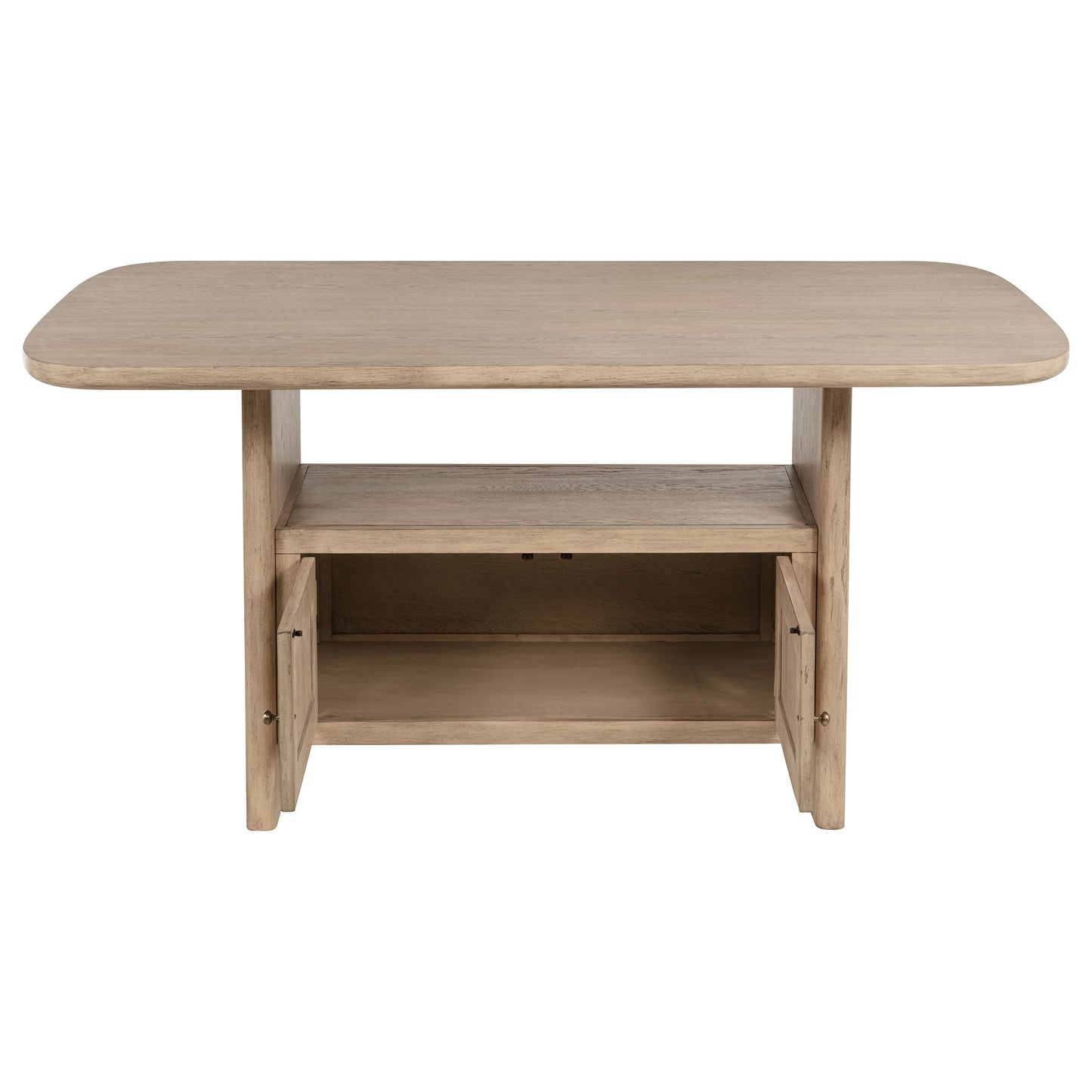 Kailani Cane Counter Height Storage Dining Table Beige Oak