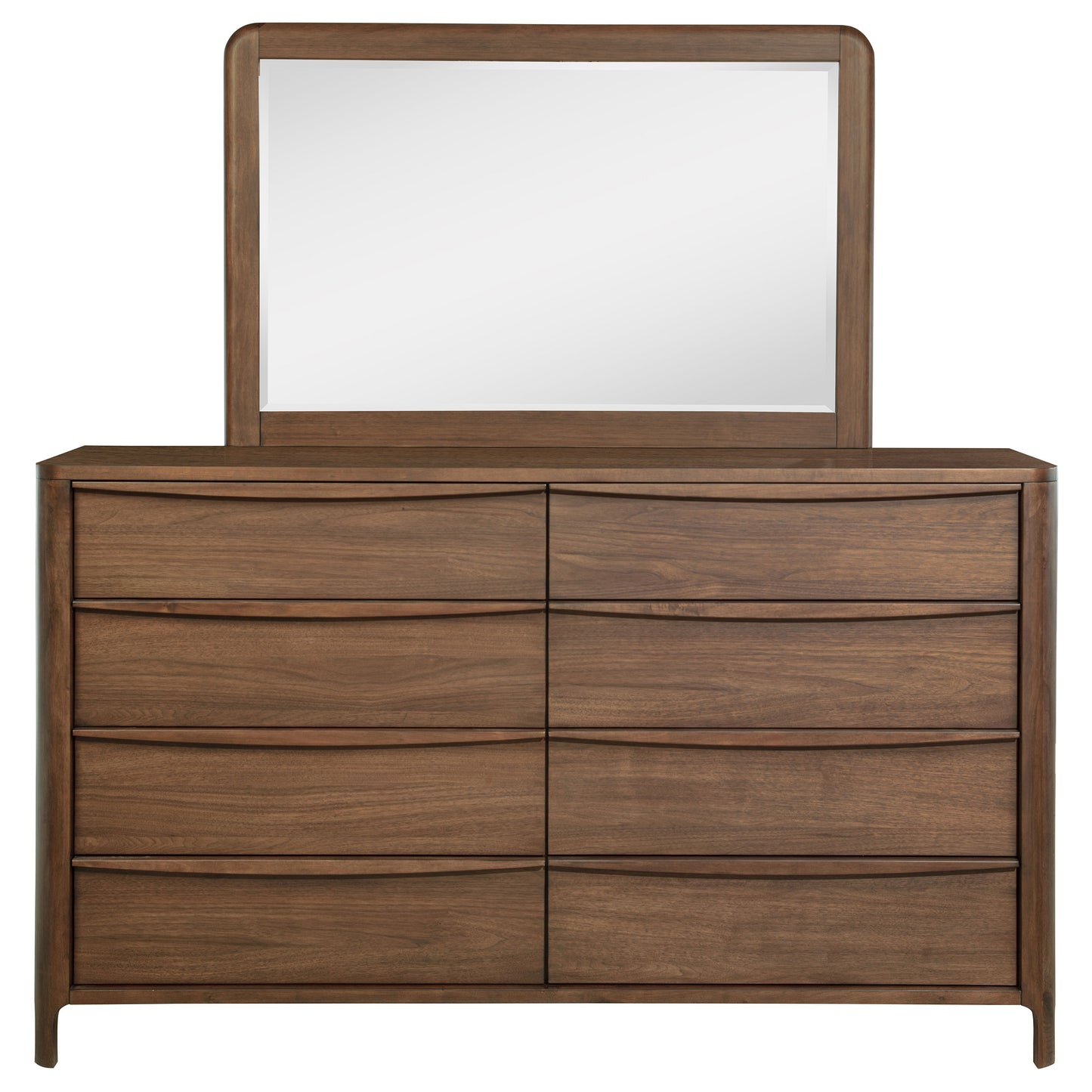 Maderia 8-drawer Dresser and Mirror Walnut