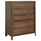 Maderia 5-drawer Chest of Drawers Walnut