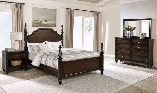 Andover 4-piece Eastern King Bedroom Set Dark Oak