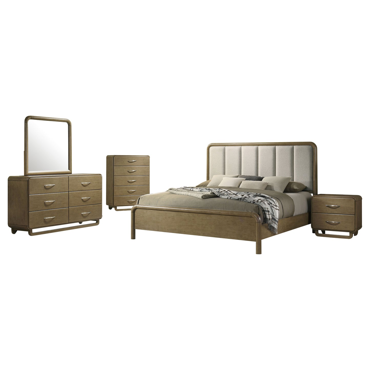 Amsbury 5-piece Eastern King Bedroom Set Nutmeg