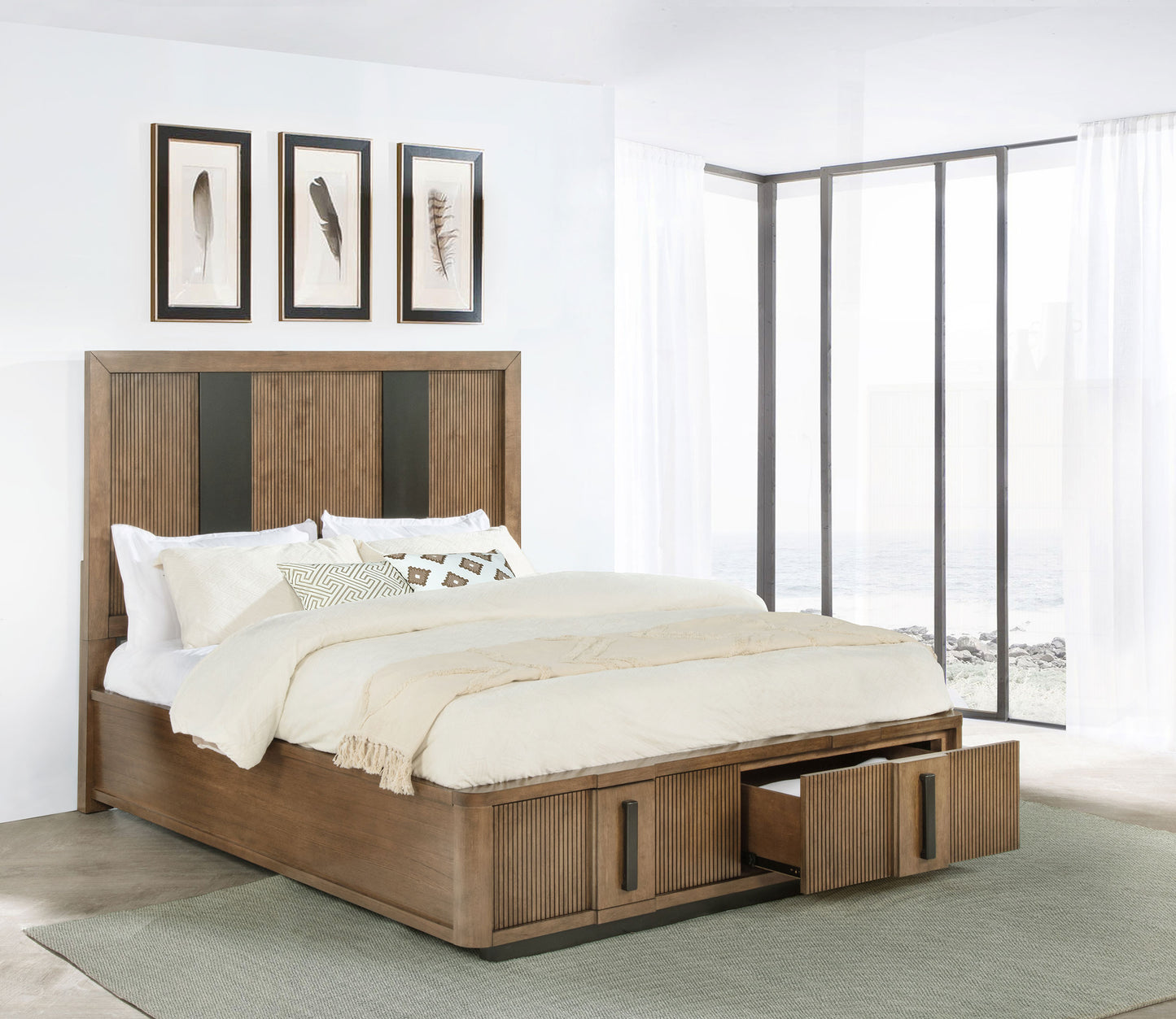 Terrace 2-drawer California King Storage Bed Ash Brown