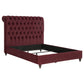 Devon 57-inch Upholstered Full Panel Bed Wine Red