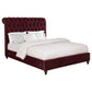 Devon 57-inch Upholstered Queen Panel Bed Wine Red