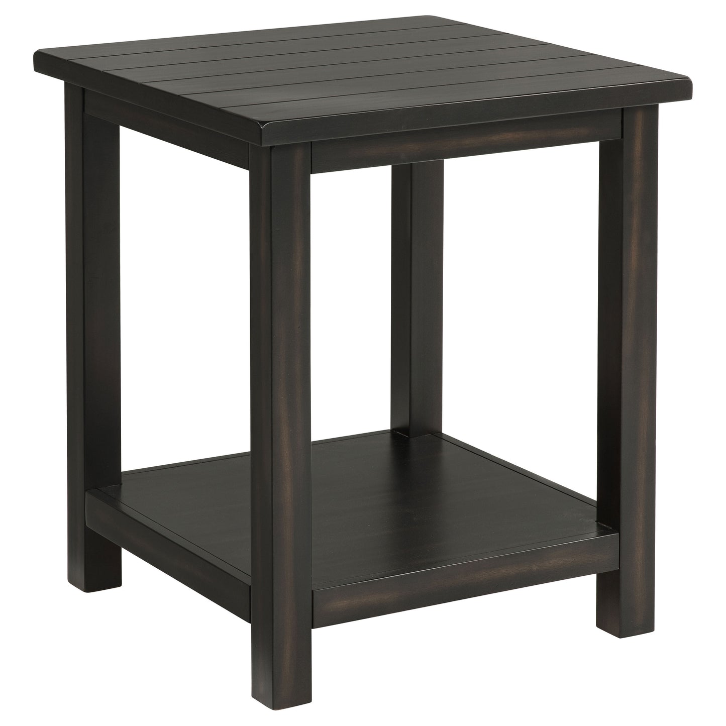 Payne Wood End Table with Shelf Distressed Java