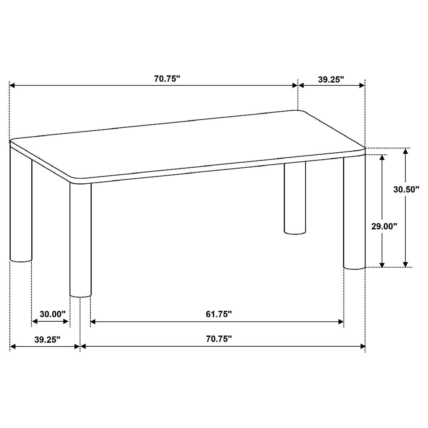 Castlewood 5-piece 71-inch Rectangular Dining Set Brown Oak