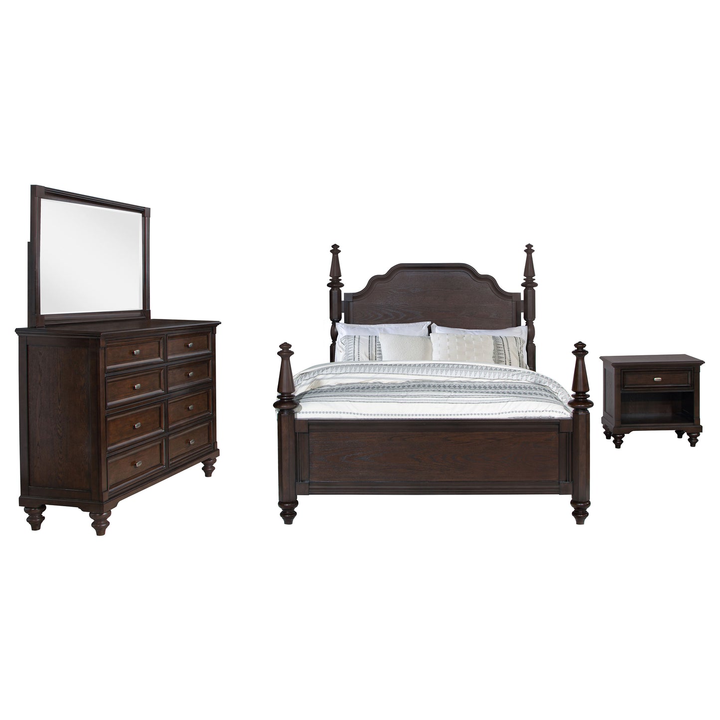 Andover 4-piece Queen Bedroom Set Dark Oak