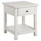 Payne 1-drawer Wood End Table with Shelf White