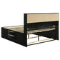 Briana Wood Eastern King Storage Bookcase Bed Black