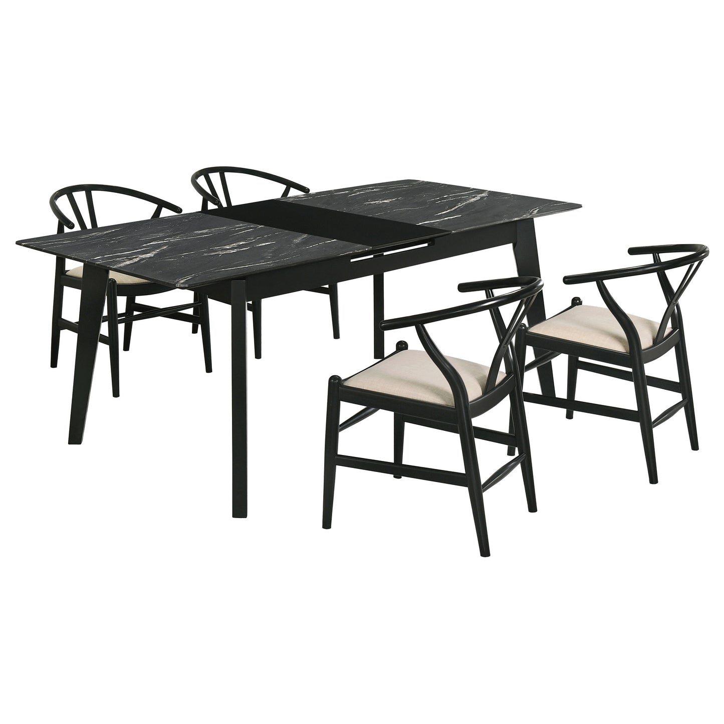 Crestmont 5-piece Extension Leaf Dining Table Set Black