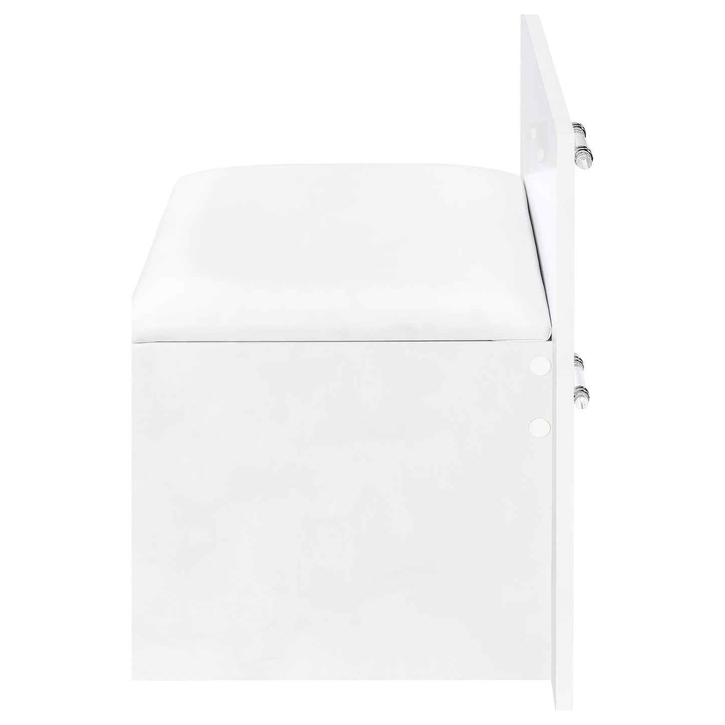 Flora 2-drawer Vanity Set with LED Mirror White High Gloss