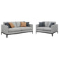 Apperson 2-piece Upholstered Track Arm Sofa Set Light Grey